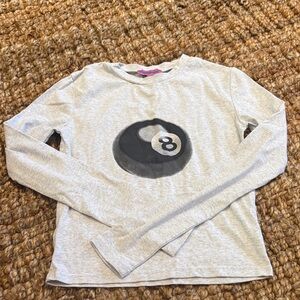 Edikted Light Gray 8-Ball Long Sleeve Tee